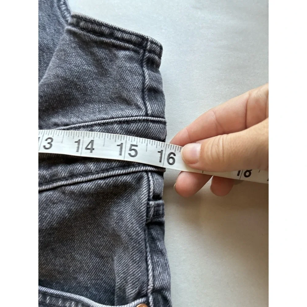 Free People We The Free Shelby Denim Overalls Black Sz 29 Button Front Cropped